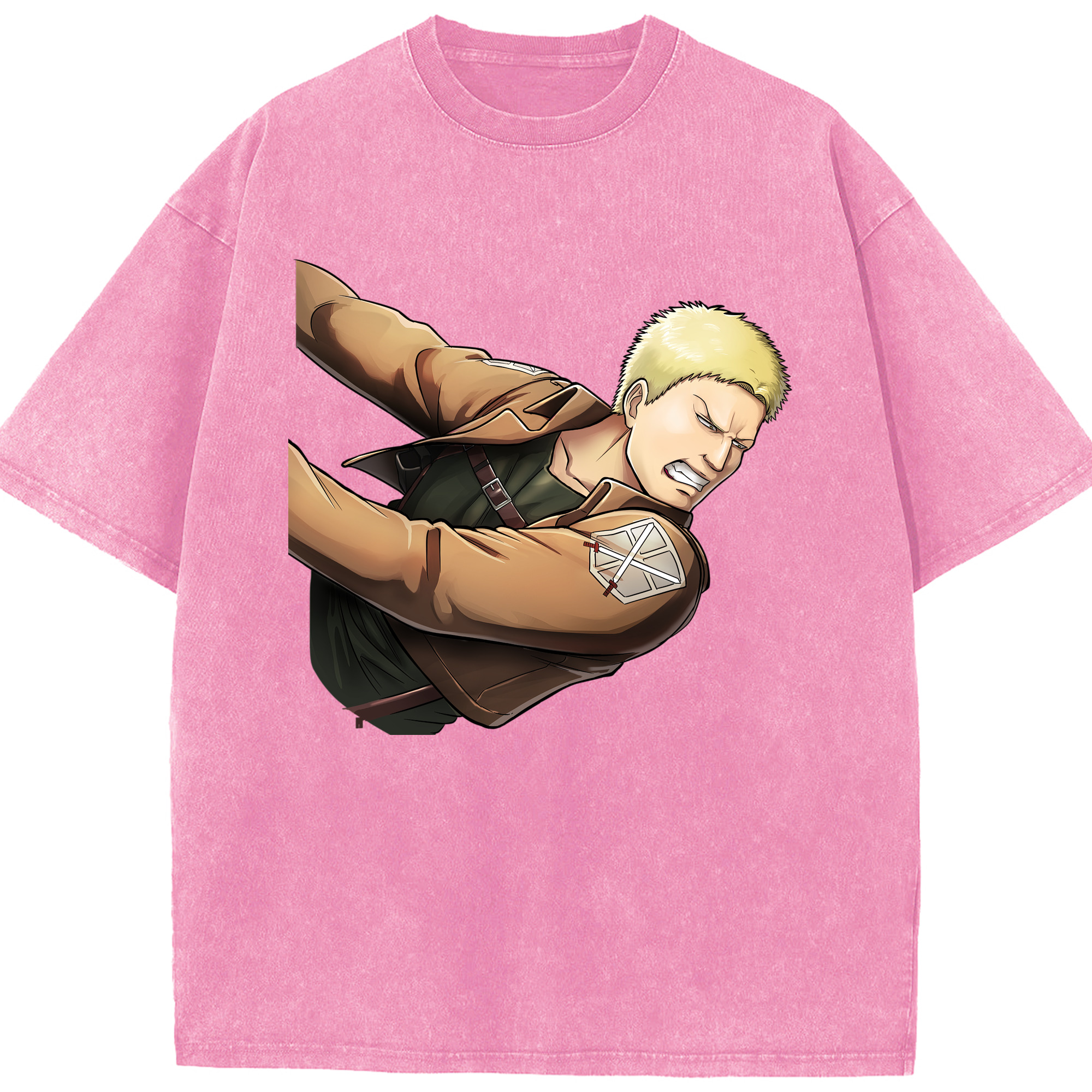 （画像用） 進撃の巨人 ライナー・ブラウン Attack on Titan Reiner Braun 綿100% ヴィンテージ風 半袖Tシャツ（フロントプリント）
